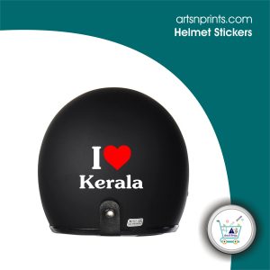 I LOVE Kerala custom vinyl sticker for helmets by KeralaArtsnprints