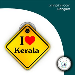 I Love KERALA custom car dangler by artsnprints