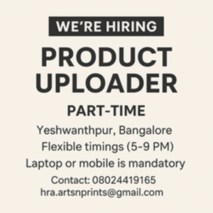 Product uploader role openings now at Yeshwanthpur